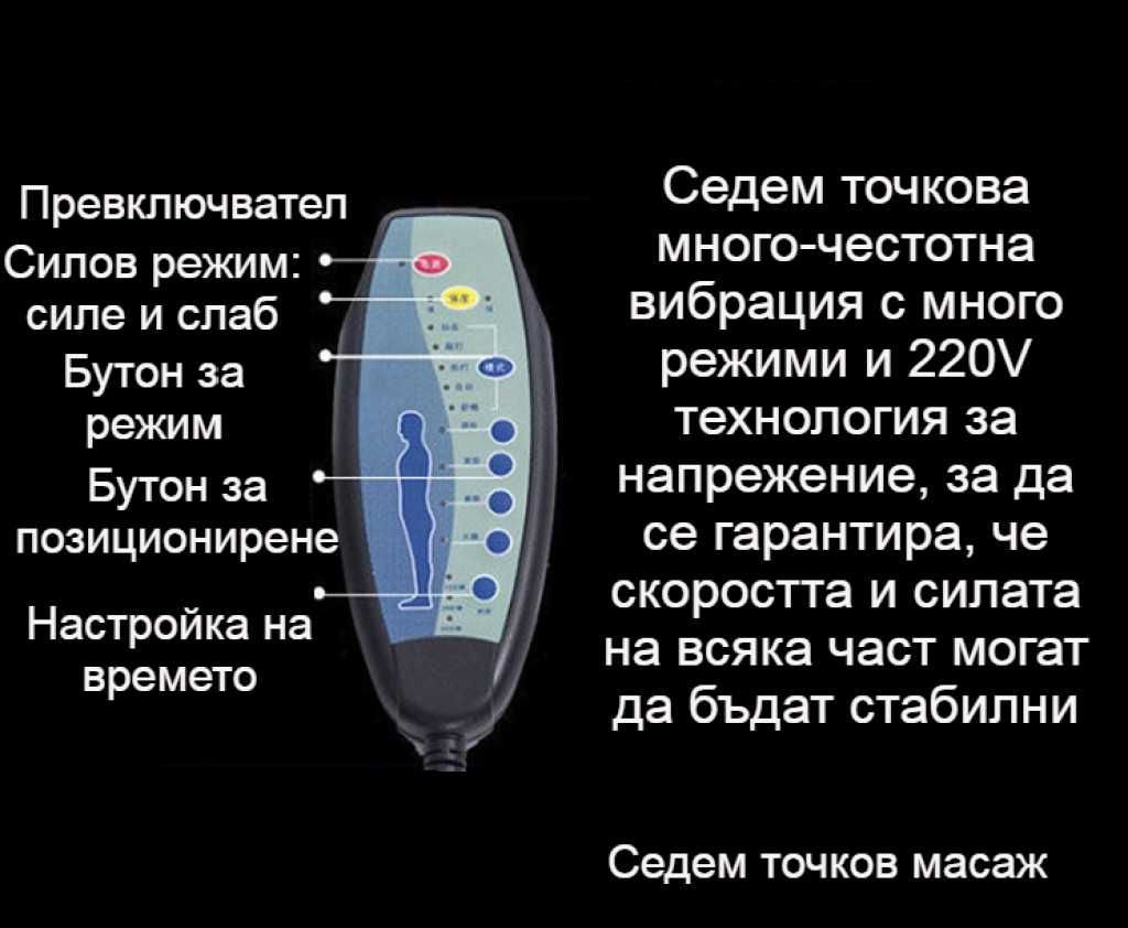Масажен въртящ се офис стол с подложка за краката OFFICE  MASSAGE
