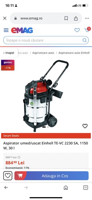 Aspirator umed uscat Einhell TE VC2230
