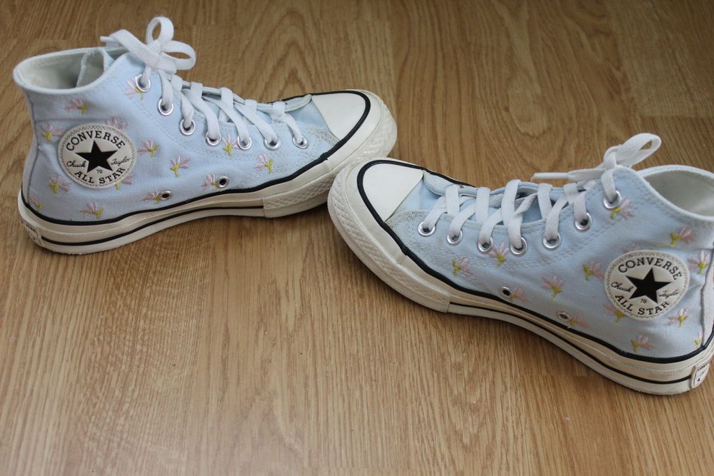 Converse chuck 70 albaștri cu model floral, mărime 37,5/ 37
