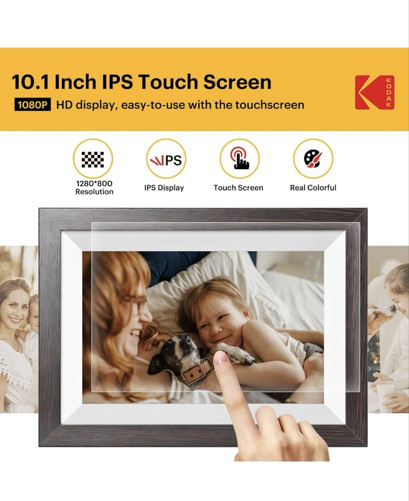 Цифровая фоторамка Kodak Новый 10.1 дюм IPS Экран Сенсор Wifi