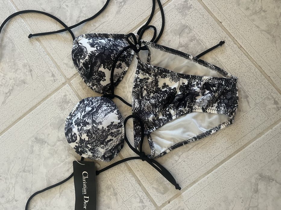 Costum de baie negru cu alb Christian Dior