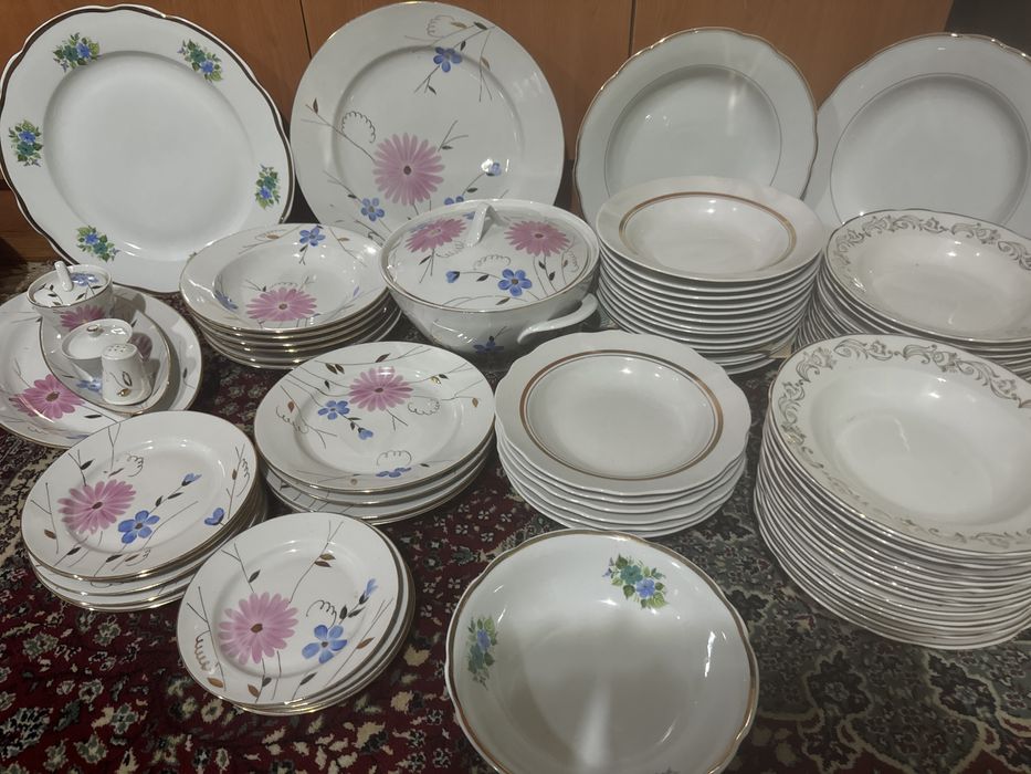 Посуда новая столовая набор дулево и лаган, тарелки рига дулево кахла