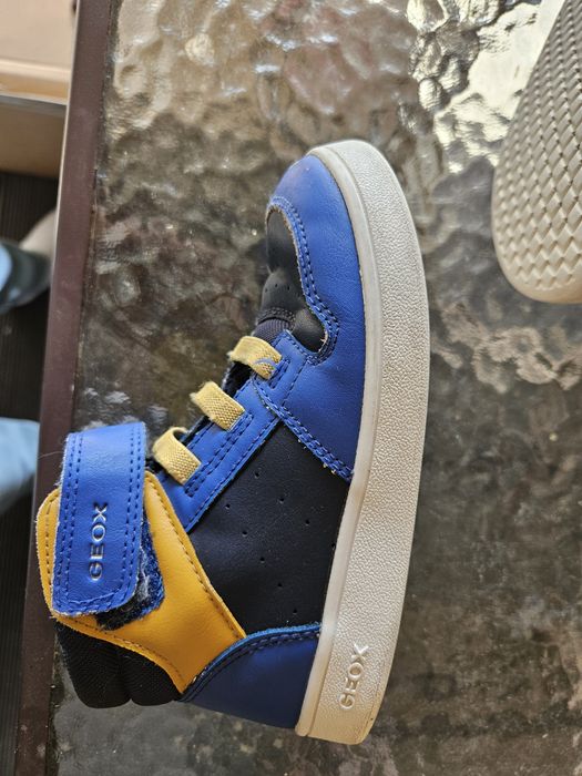 Pantofi sport baieti, Piele ecologica, Albastru, masura 27