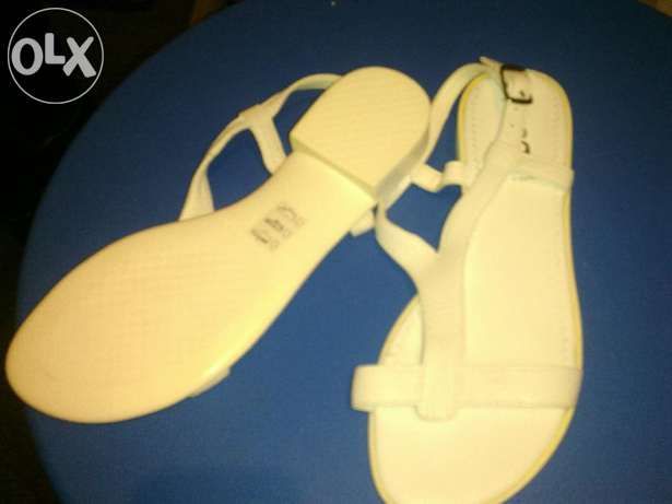sandale piele albe