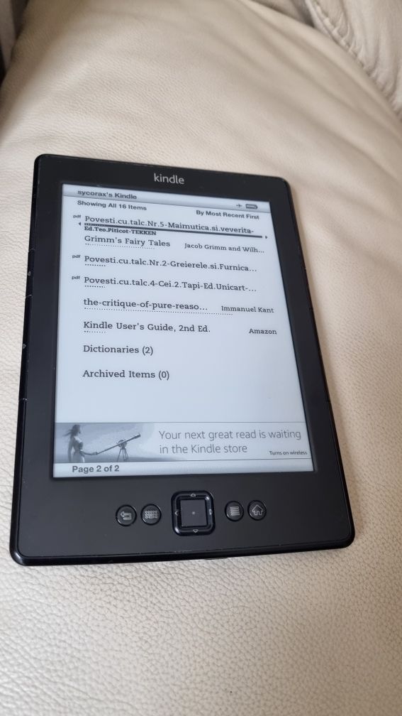 Vand ebook reader Amazon Kindle 4