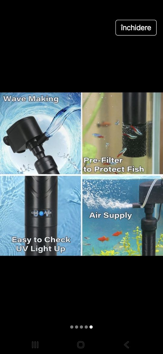 Filtru acvariu cu lampa UV
