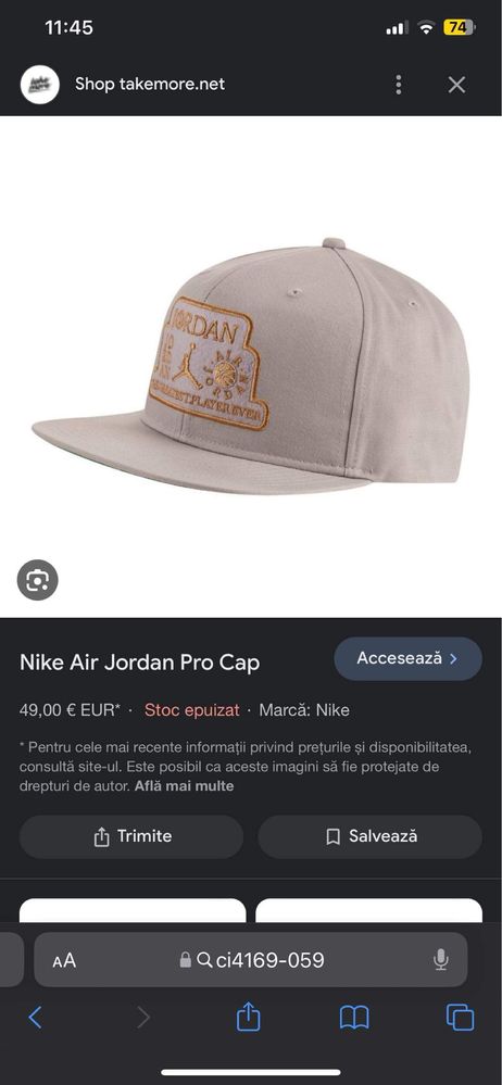 Sapca nike jordan pro cap