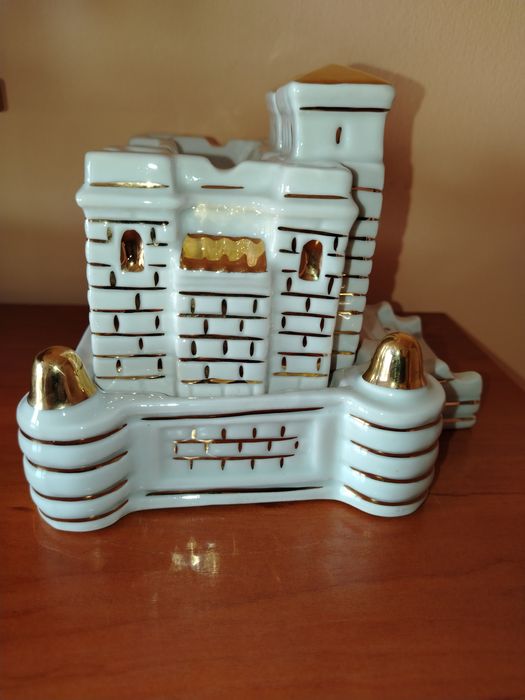 Рядка порцеланова мастилница Баба Вида/Видин с позлата