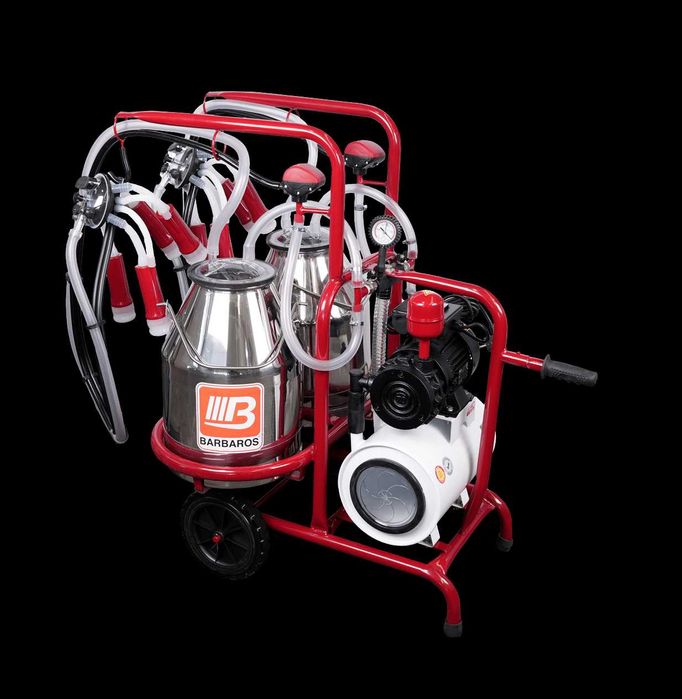 Aparat de muls vaci, 4 posturi, 2 bidoane 30l inox, pahare inox
