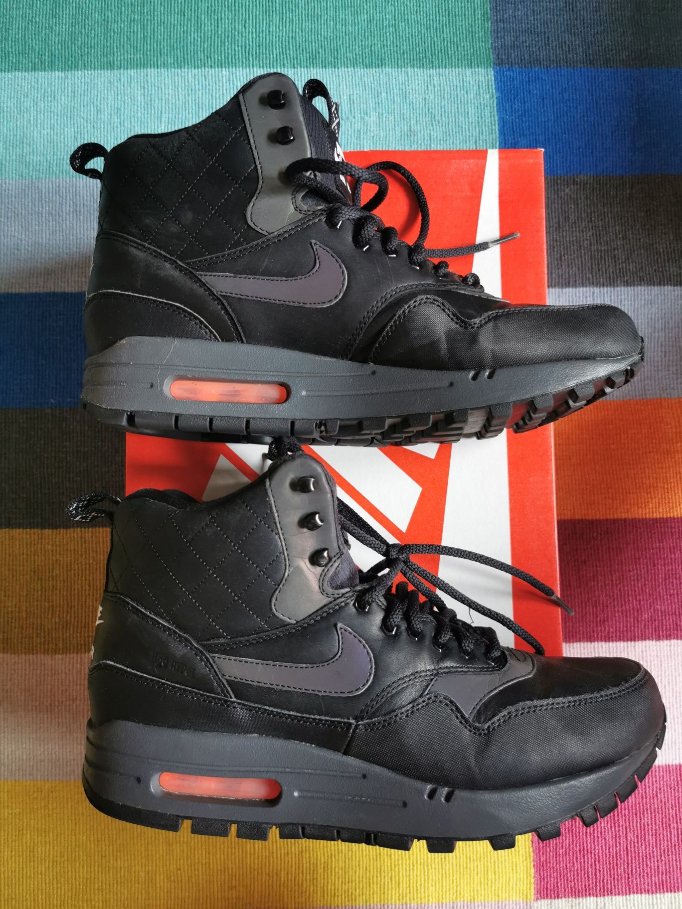 Nike Air Max 1 Mid Sneakerboot Black Bright Crimson, РАЗМЕР 40,5