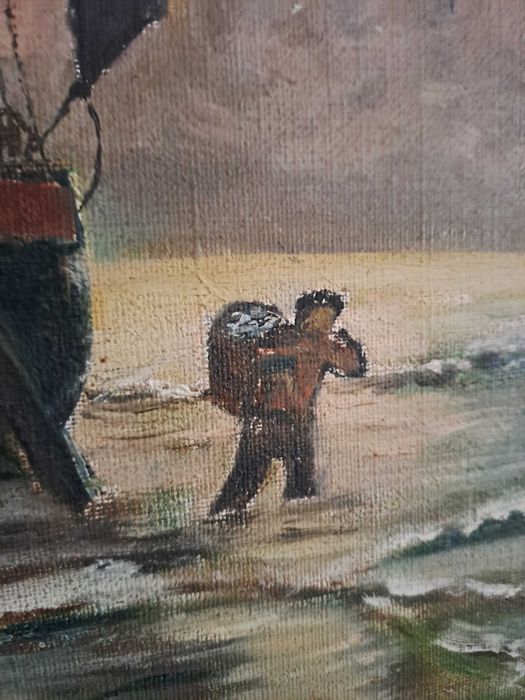 tablou pictura pe panza 46/33 cm semnat F Saulnier