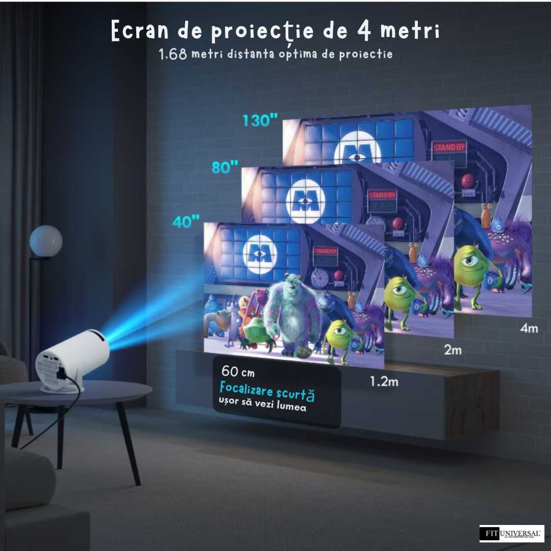Videoproiector cu 2 manete de joc si 20000 de jocuri NOU, Android 11