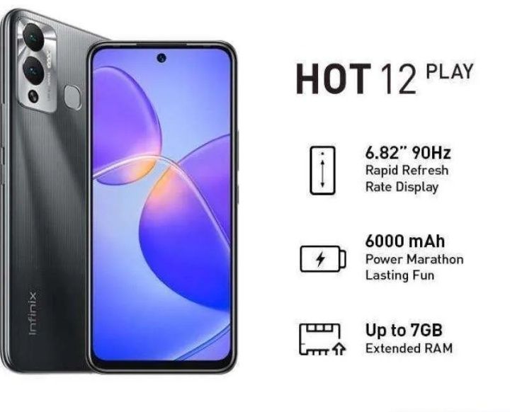 Tel sotiladi. Infinix hot 12 play. 6 oy ishlatilgan .kar dak bor.