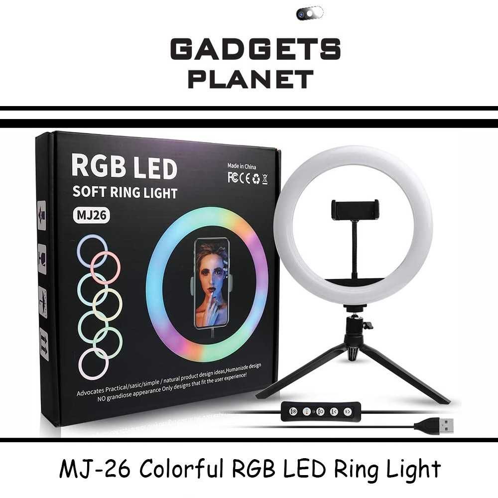 15 цвята RGB LED ринг лампа диаметър на 26/31/36/46см с трипод до 2.1М