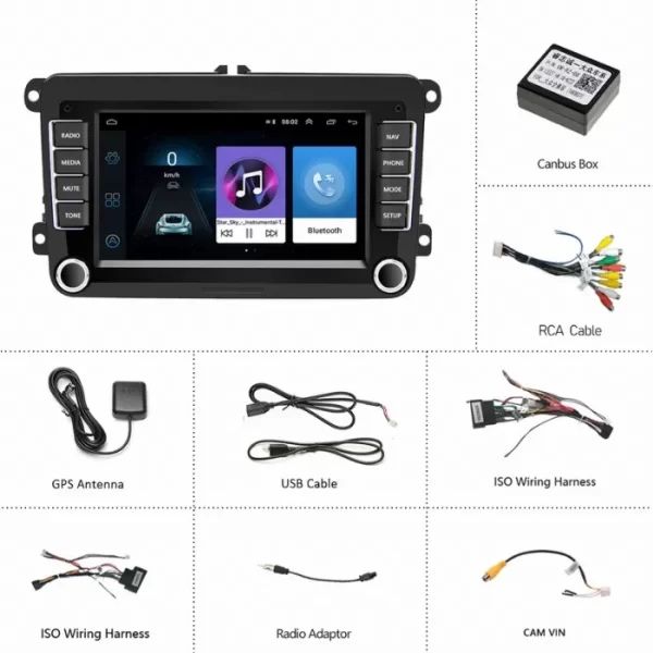 Мултимедия за VW Golf Passat Polo | Android 14, CarPlay, GPS, 4GB/32GB