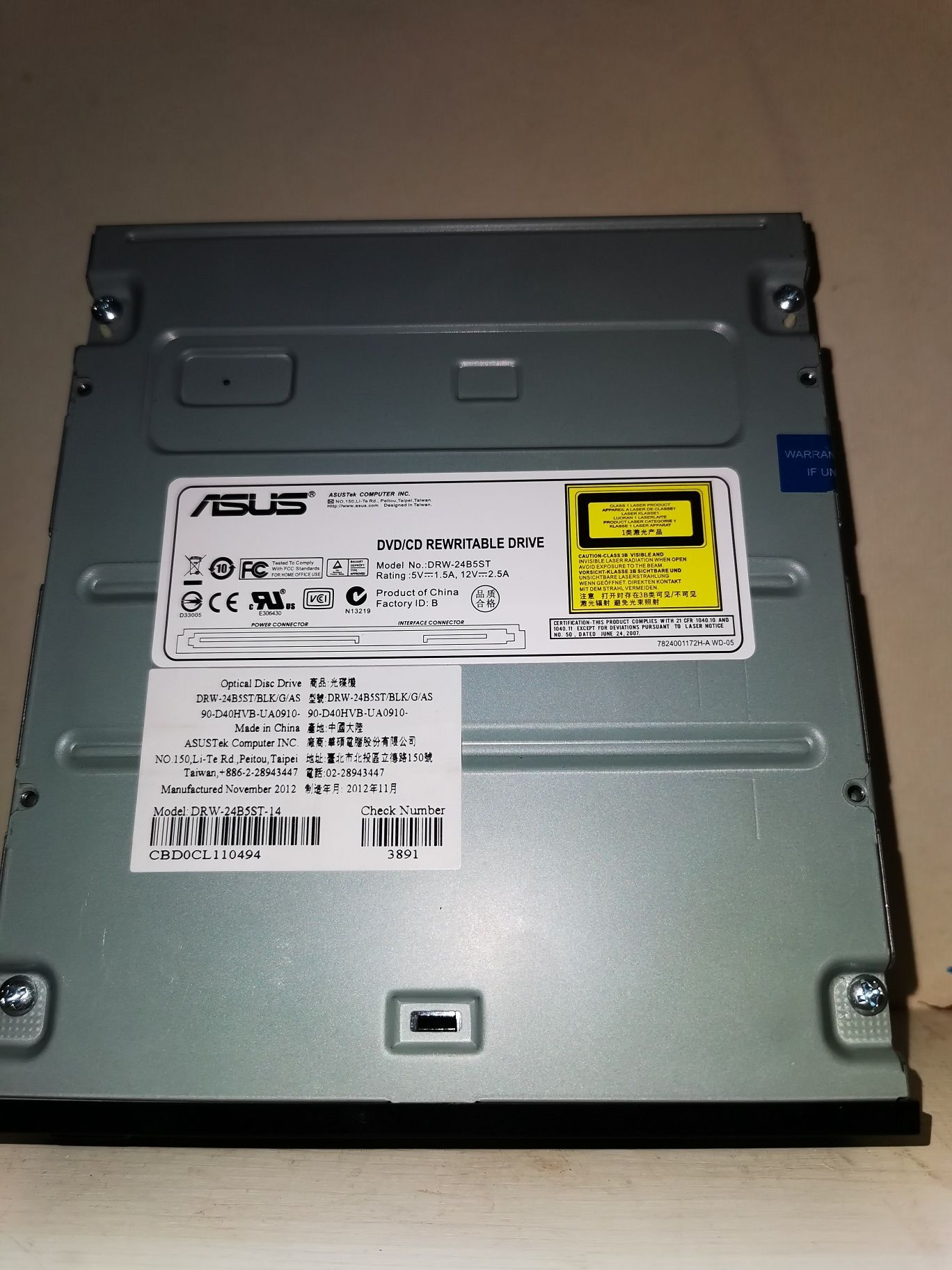 Dvd-rw Asus DRW-24B5ST