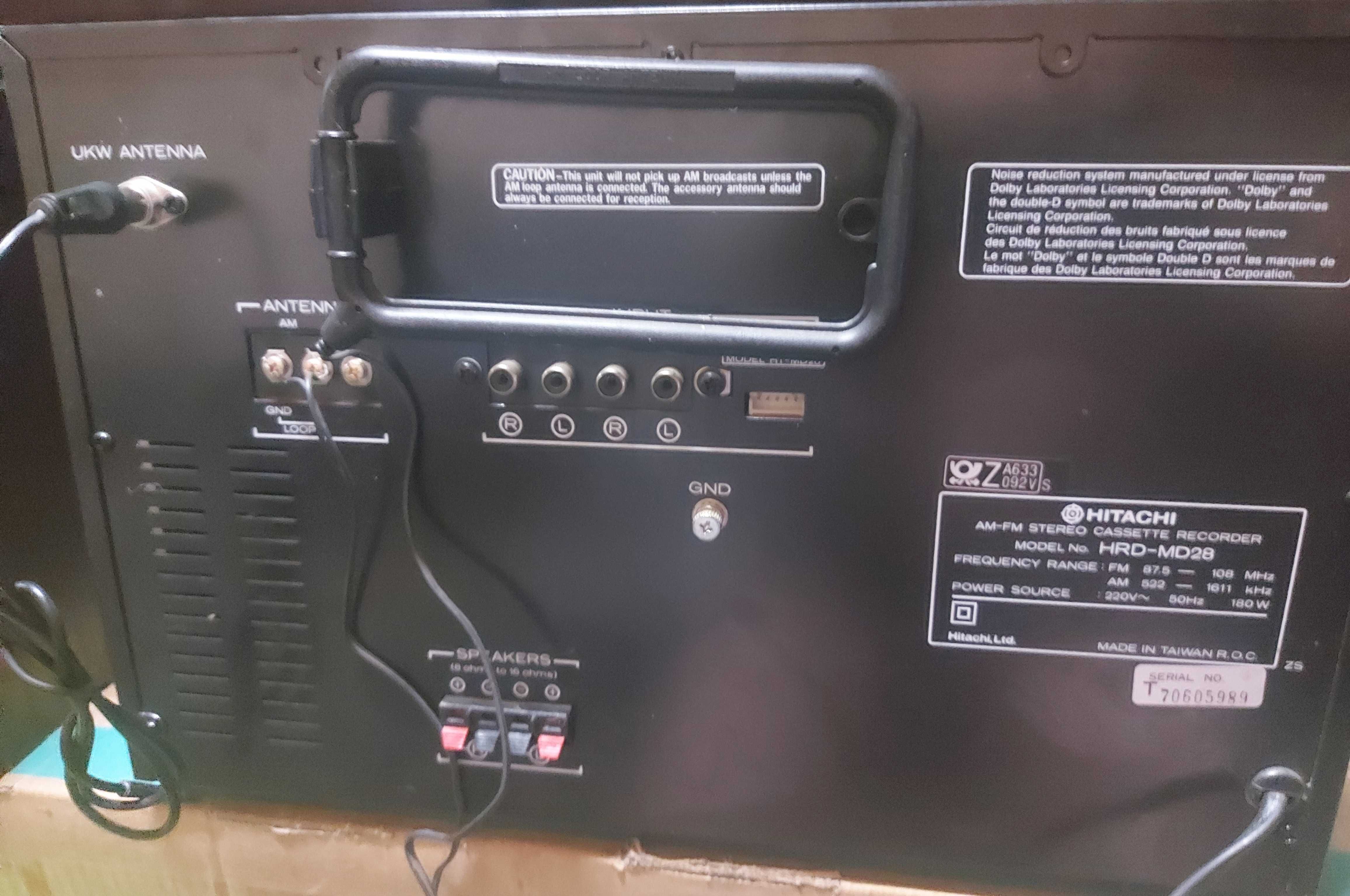 Hitachi HRD-MD28 & Htachi HS-E38 AM-FM Stereo Cassette Recorder & 2Way