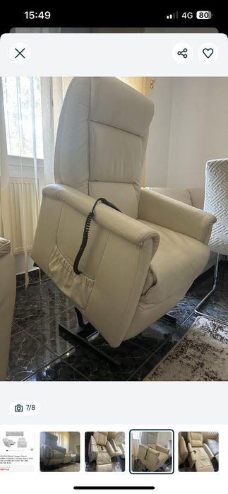 Fotoliu electric tv piele naturala an 2018 2 buc ca nou la 1/3 pret