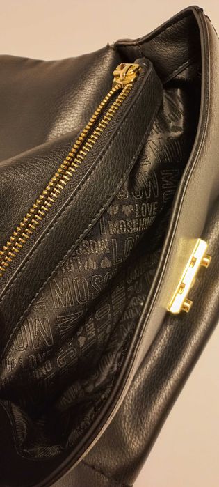 Geanta Originala Noua Love Moschino, Neagra, 19X30X11