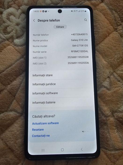 Vand Samsung S 10 Lite