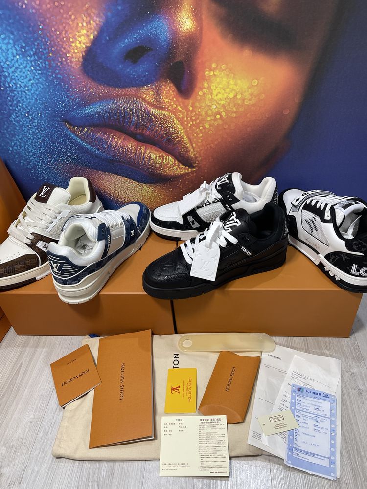 Adidasi Louis Vuitton piele naturala 100% Full Box colectie noua