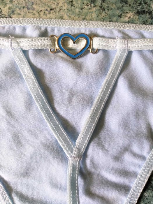 Chiloti tanga vis super mini snur incitanti fete/femei bleu pal S(noi)