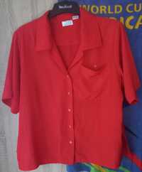 Camasa vintage femei rosie FSA Collection marimea 12/L 100% poliester