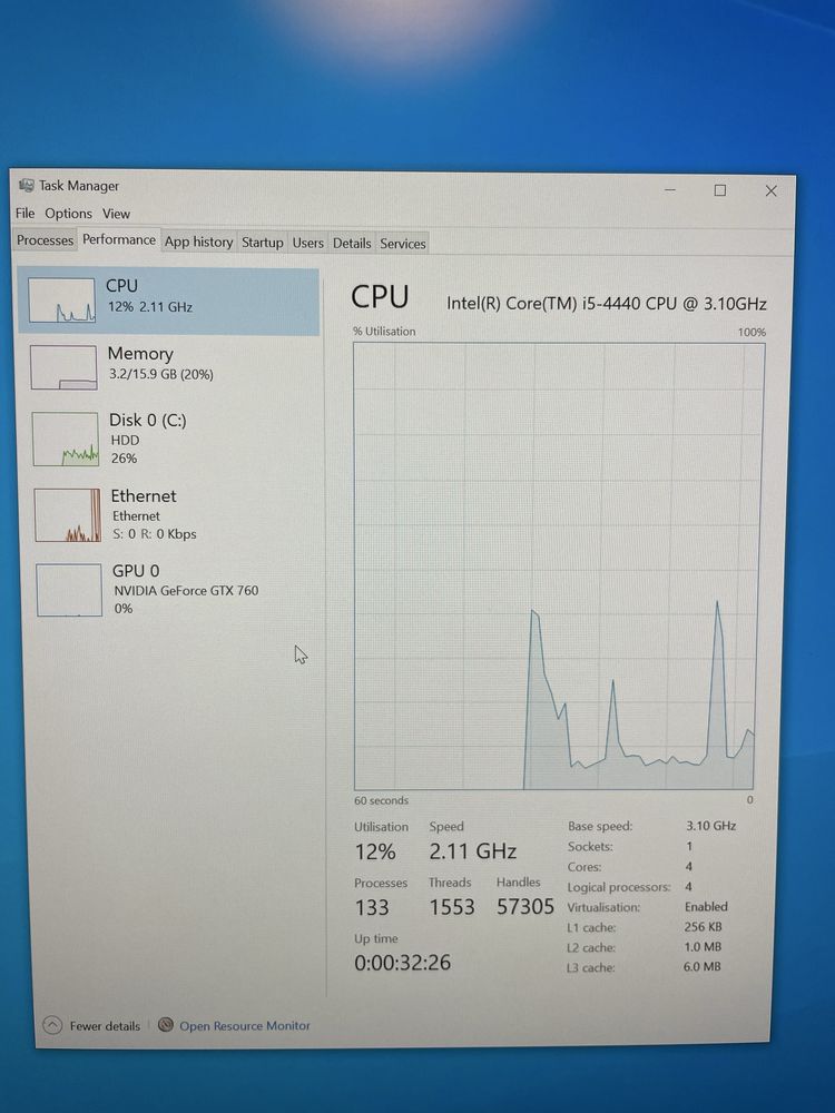 PC i5-4440, 16 GB RAM, GTX760