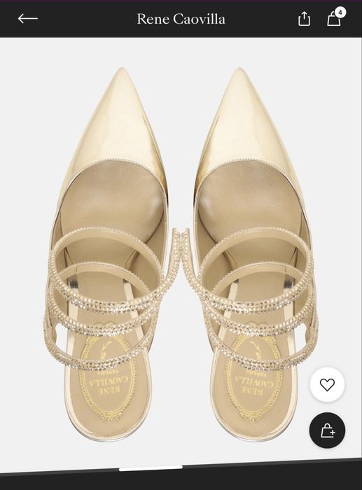 Обувки златни Rene Caviolla