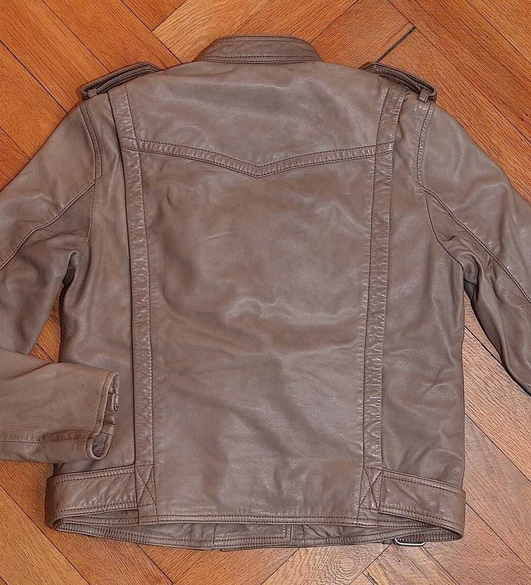 AllSaints Atkinson Дамско Кожено яке Агнешка Кожа Кафяво Medium