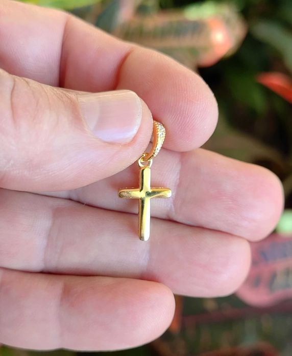 Pandora, висулка „Блестящ кръст“, талисман Пандора златен кръст