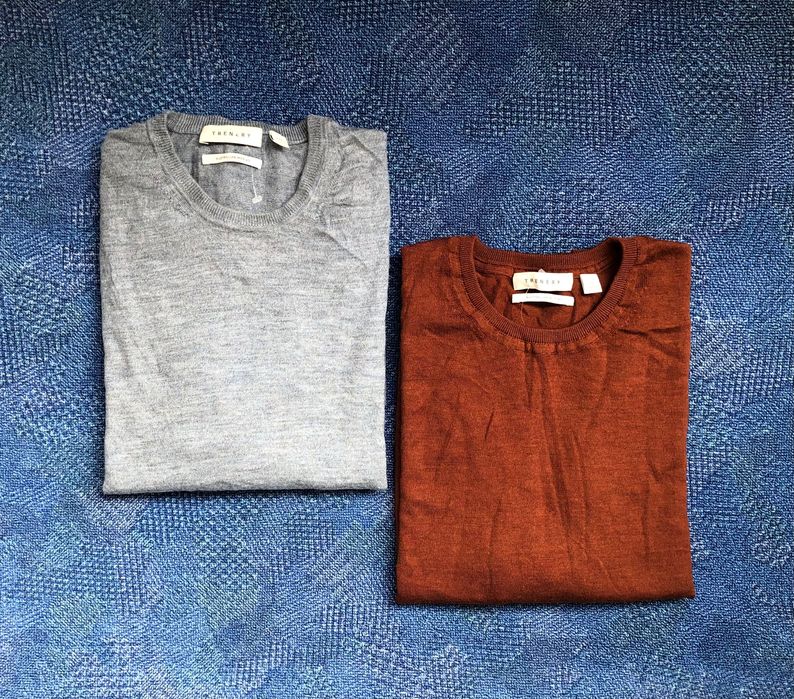 100% мерино вълна Trenery Crew Neck Merino Wool Pullover мъжки пуловер