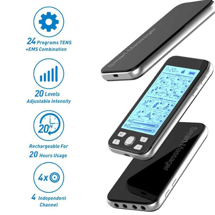 Електростимулатор AresPro, 4-канален, 8 електрода, 24 програми