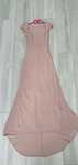 Rochie lunga cu trena roz pudra S