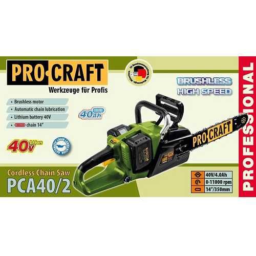 Drujba fierastrau cu acumulatori Procraft PCA40/2 Brushless 2x20V 4 AH