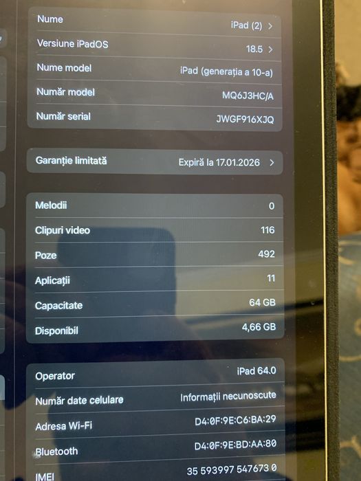 Ipad generatia a 10-a wifi+celular
