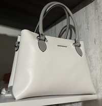 Дамска чанта Silver & Polo (сиво/бяло)