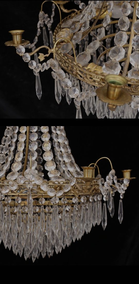 Кристален полилей, шведски антикварен, 1900г