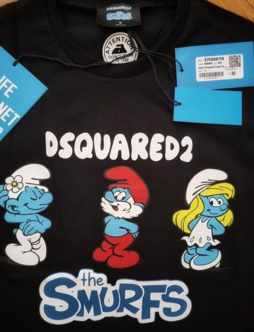 НАМАЛЕНИЕ! Оригинална мъжка тениска Dsquared The Smurfs / Размер М