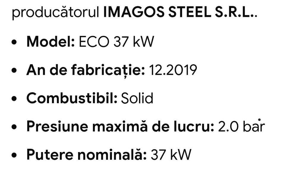 Centrala pe lemne 37kw funcțională.