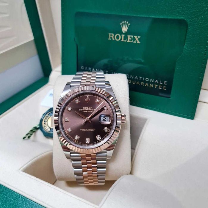 Rolex datejust 41mm двуцветен / шоколадов