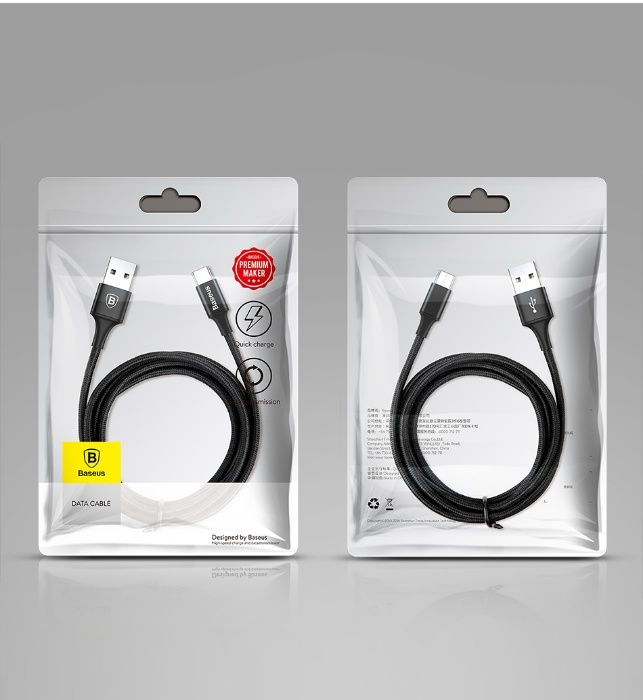 Захранващ USB DATA кабел, BASEUS Type-C, iPhone pin, 1м, 2м