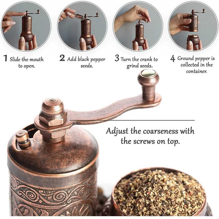 Rasnita manuala din alama pentru cafea, condimente, Vintage