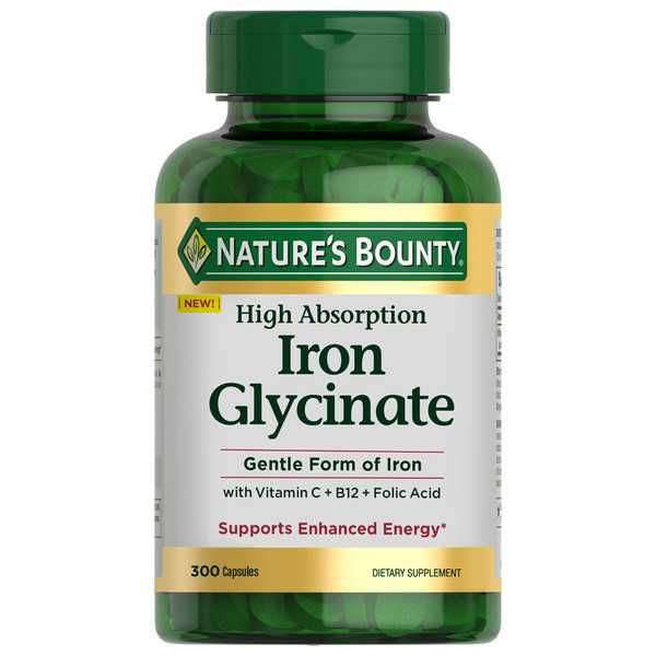 Глицинат Железа Nature's Bounty Iron Glycinate 300 капсул США