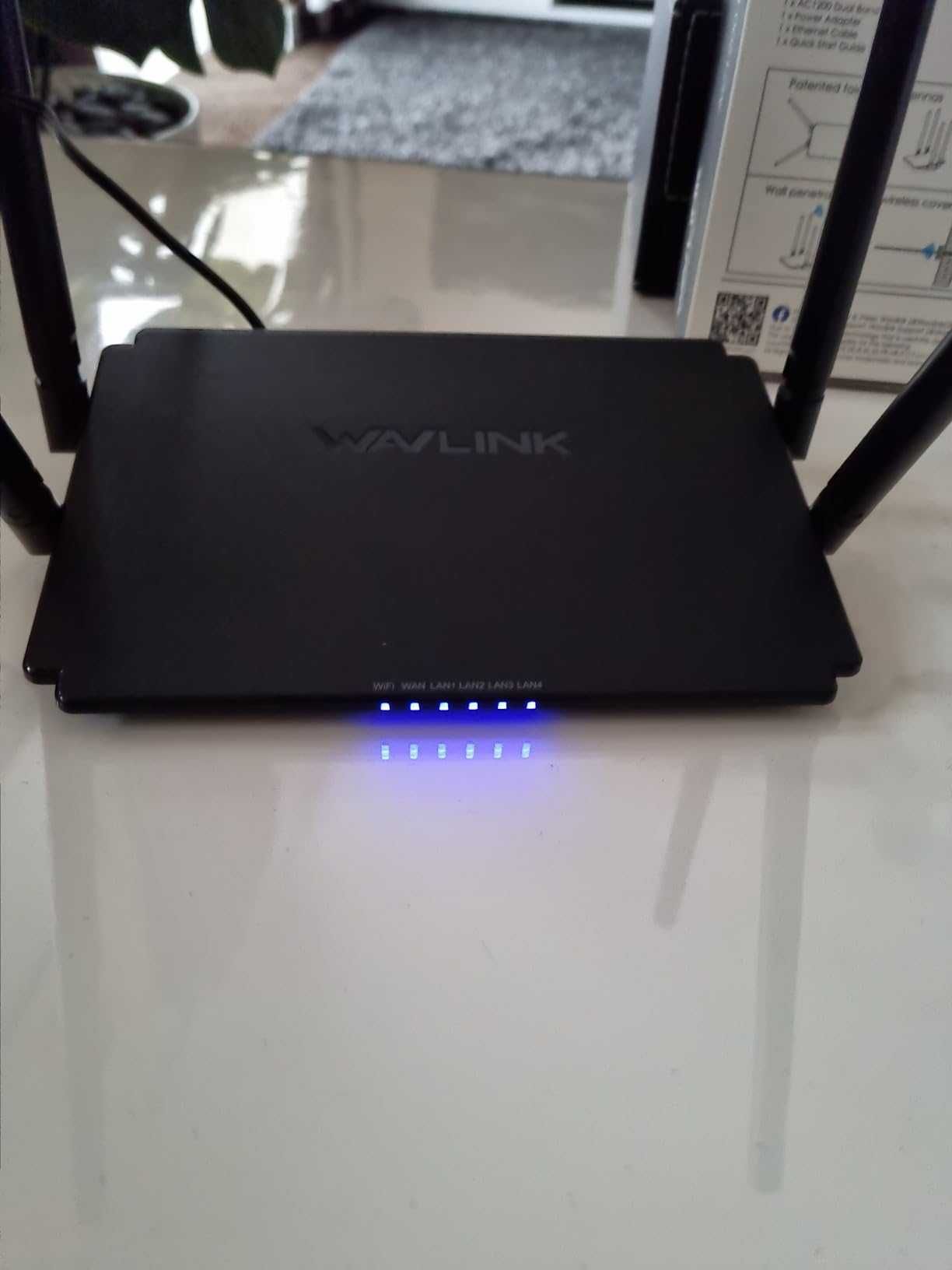 WAVLINK 1200Mbps WiFi 5 рутер, (867 Mbps/5 GHz + 300 Mbps/2,4 GHz)
