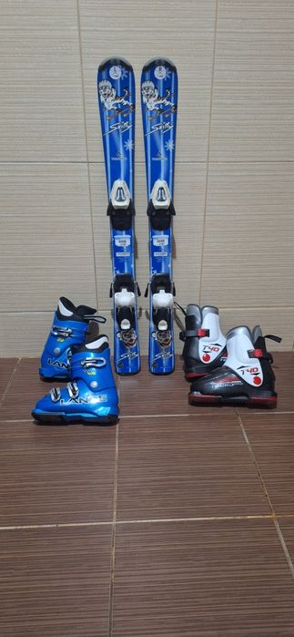 Set Schiuri 90 cm -clapari ski, casca