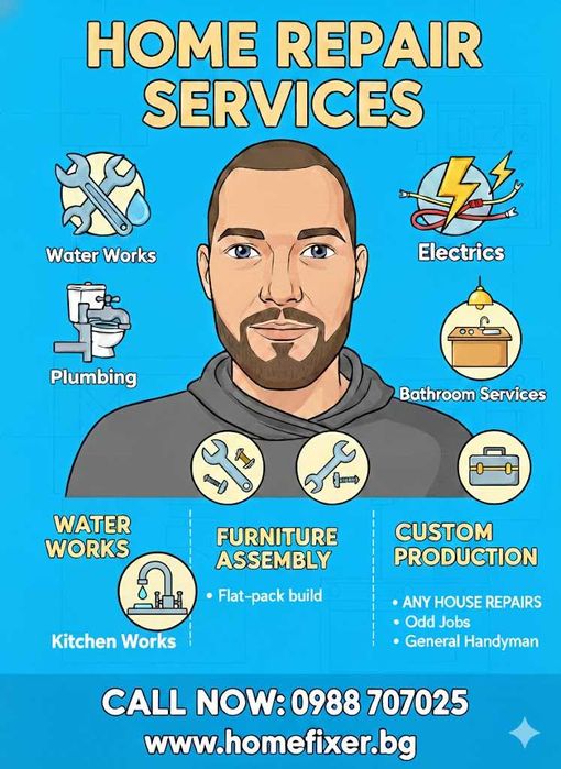 Домашен майстор за гр. Пловдив - ел. и ВиК, бани и кухни, мебели