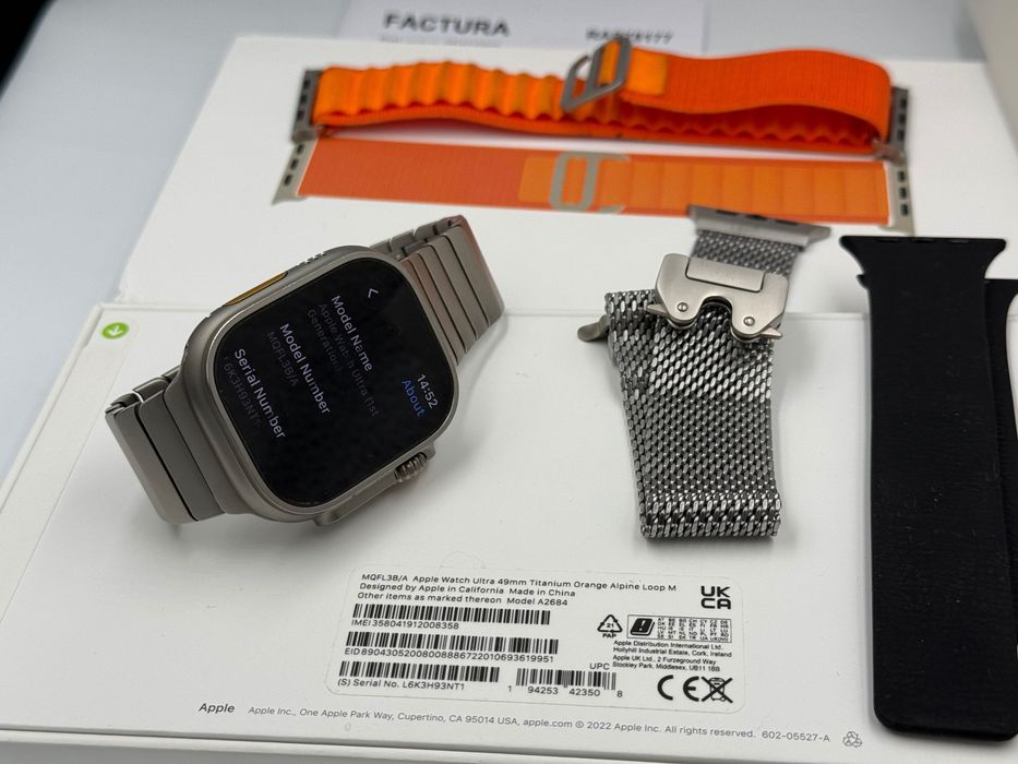 Apple Watch Ultra 1 Stare Excelenta Cutie,cablu original curele cadou