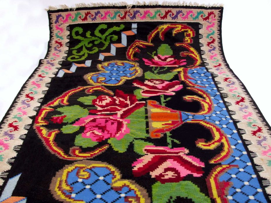 SCOARTA Bucovina, covor lana tesut la razboi, 2,20 x 1,25 m, ca NOUA