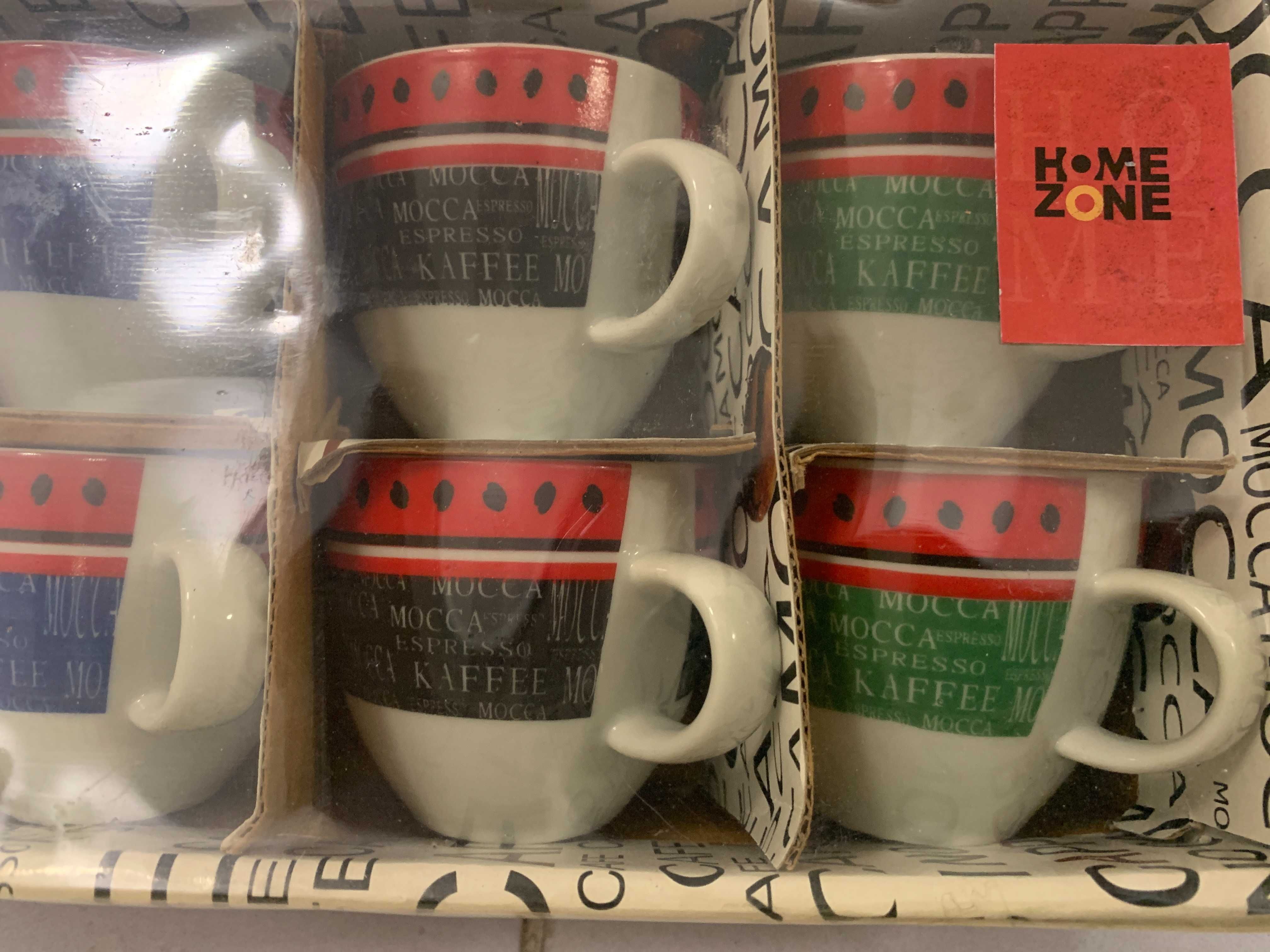 Set 6 cesti si  farfurioare ceramica pentru cafea, Home Zone, nou